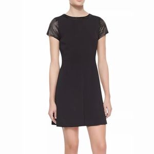 Rebecca Taylor Black Dress w/ Leather Detail Sz 8